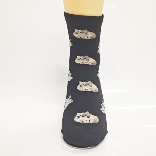 Women's Cute Cat Socks Cartoon Animal Crew Socks Casual Sock 4 Pairs Cotton Socks for Ladies3