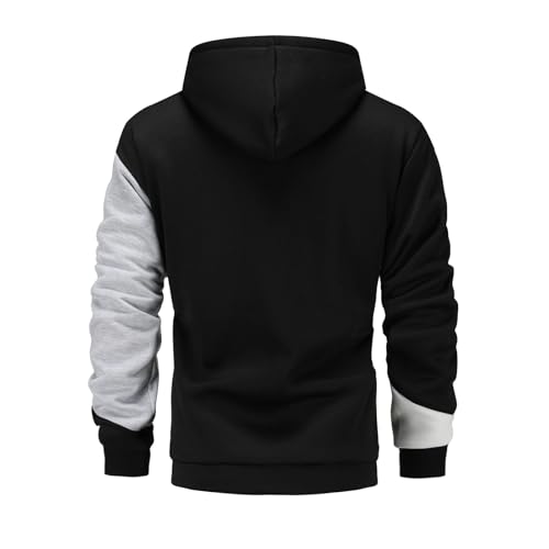 Mens Hoodies Patchwork Pullover Casual Color Block Classic Graphic Sweatshirts Cool Hoodies Work Tops Fall Clothing Apparel3
