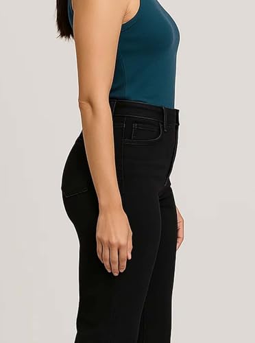 Image of KOTTY Women's Solid|Fit and Flared Fitting|Ankle Leg Style|High Rise|Stechable|Casual Jeans