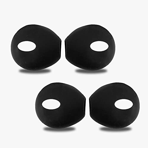 EKIND 4 Pcs Ear Cover Anti-Slip Silicone Soft Replacement Sport Earbud Tips Compatible for iPhone 7 / 6S / 6 Plus / 5S / 5C / 5 Headphones Earphones Protective Accessories (Black)
