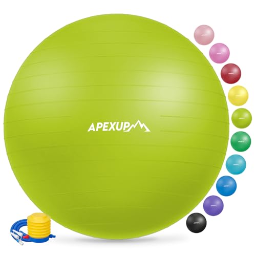 Image of APEXUP Yoga Ball Exercise Ball Anti Slip Heavy Duty for Fitness, Balance & Core Workout
