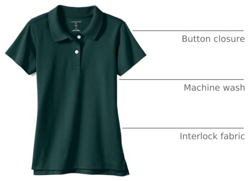 Image of Lands' End School Uniform Girls Short Sleeve Feminine Fit Interlock Polo Shirt