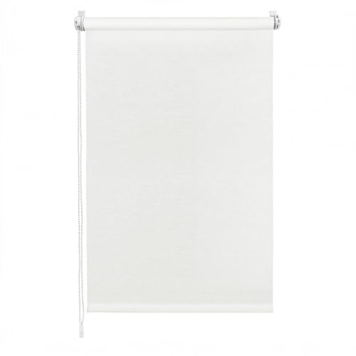 Sekey Lichtdurchlässig Seitenzugrollo ohne Bohren Klemmfix Fensterrollo Sichtschutz und Sonnenschutz 130x150cm Weiß – Ansicht 1