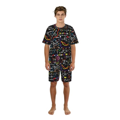 Pyjama court formule mathématique pour homme en tissu doux