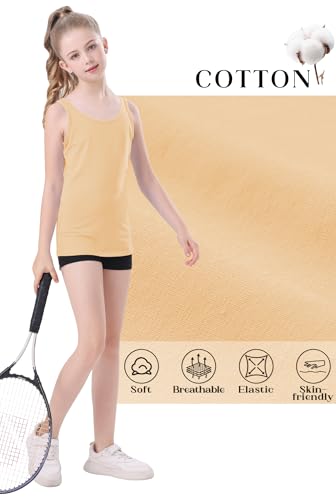 Image of QBK 2T-13Years Girls Tank Tops Cotton Dance Basic Sleeveless Undershirts | Gymnastics Ballet Dancewear