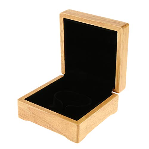 Preisvergleich Produktbild Uhrenbox Holz Schmuck Display Aufbewahrungsbox Fall Armband Tablett Abschließbare Metallschnalle - 11 x 11 x 3 cm