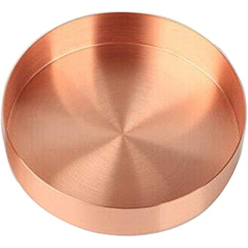Plateau de rangement rond en cuivre pour bijoux, maquillage, articles de toilette, vaisselle de cuisine 14 mm ne se déforme pas