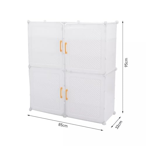 Image of Mevigo 12-Tier Shoe Rack with 4-Doors| Holds 24-Pairs |Waterproof & Dustproof Modular Plastic Shoe Cabinet| Foldable Stackable Shoe Organizer with Metal Frame |Space Saving Storage for Home,Entry Way
