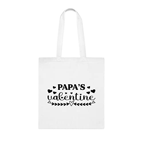 Bolsa Sacola Papa's Valentine, Bolsa Papa's Valentine presente para papai, bolsa de ombro papai, bolsas reutilizáveis, presente para papai da filha favorita, filho e filhos, Branco