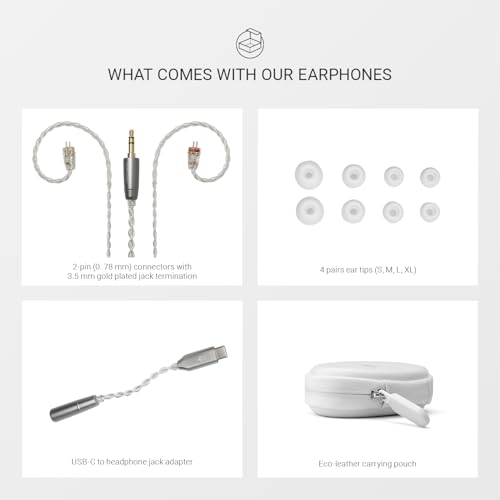 Image of MEZE AUDIO ALBA | Wired Earbuds in-Ear Monitor Headphones for Audiophiles | USB-C Adapter Included | Smartphone Compatible | Noise Isolating | Ergonomic Metal Chassis