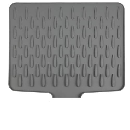 YNOUYRS Alfombrilla Escurreplatos Silicona 37x28 CM,Tapete Escurridor de Platos,Alfombrillas para Secar Platos con Drenar Inclinada,Alfombrillas de Drenaje Fregadero Cocina,Tapete de Secado de Platos