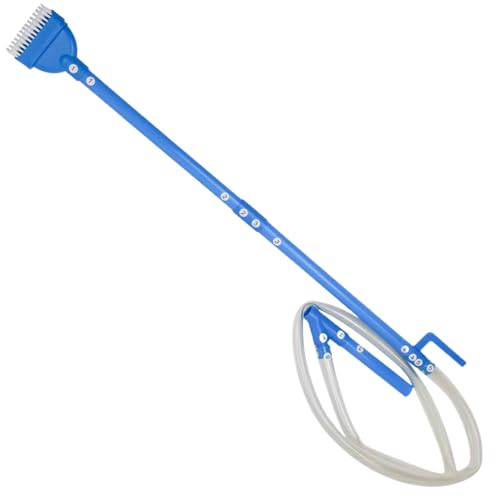 - Aspirador: limpiador manual manual de piscinas sin pilas, para la limpieza de algas, suciedad, hierba, y depósitos en el fondo del , azul
