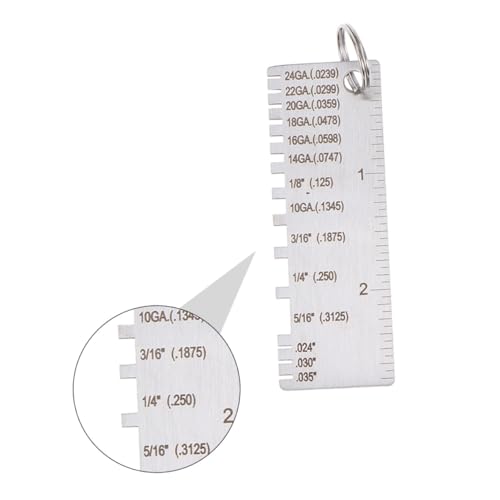 Homoyoyo 2 piezas Calibrador de Inspección de Grosor de Metal Herramienta de Medición Medidor de Temperatura Medidor de Soldadura Fácil de Leer Herramienta Portátil miniatura 3