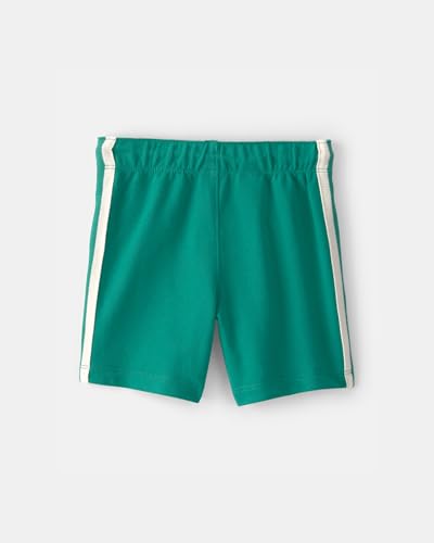 Image of Carter's Boy Striped French Terry Shorts | Soft Pull-On Kids Shorts | Round Neck with Short Sleeves | Comfortable Casual Playwear for Everyday Use