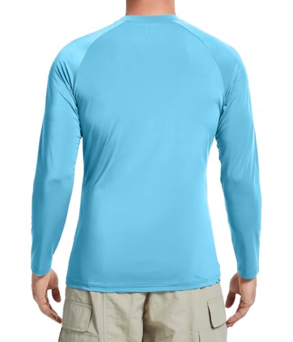 2 Pack Men’s Sun Protection Shirts UPF 50+ Long Sleeve Swim Rash Guard for Fishing, Running, Hiking, Fitness3