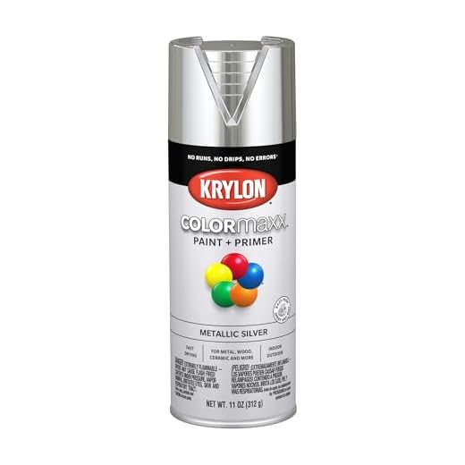 12 oz Krylon K05590007 COLORmaxx Silver Paint & Primer Spray Paint, Metallic