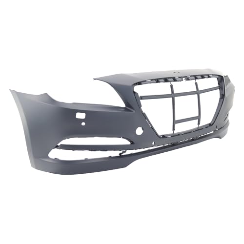 Image of FitParts Compatible with Hyundai Genesis 2015-2017 Front Bumper Cover | Primed, With Parking Sensor Holes, With Washer Holes, With Park Aid & Headlght Washer Holes, OEM 86540B1200, HY1000208