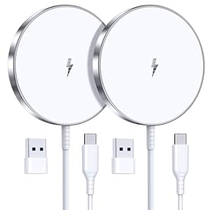 Magnetic Wireless Charger 15W Fast Mag Safe Charger for Cell Phone 16 Pro Max/16 Pro/16 Plus/16/15/14/13/12 Series 2 Pack Charging Pad for AirPods 3/2/Pro 2/Pro Mag-Safe Original Replacement