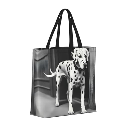Dalmatian 1 print Casual tote bag Convenient tote bag with zipper grocery bag outdoor daily travel2