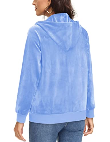 Magcomsen Womens Autumn Jacket Zipper Hoodie Jacket Soft Fleece Sweatshirt Leisure Long Sleeve Jacket Warm Windproof Coat With Drawstring Thin Coat #TOP1