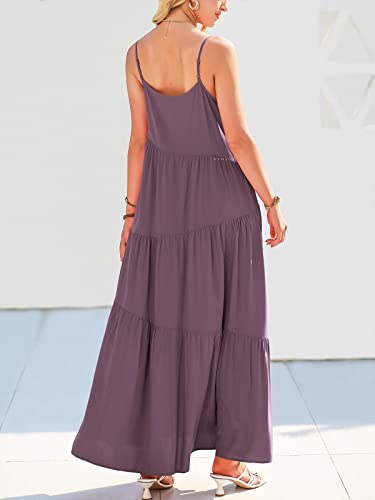 Image of ANRABESS Women Summer Casual Loose Sleeveless Sundress Spaghetti Strap Flowy Boho Linen Beach Vacation Maxi Long Dress