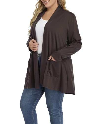 Image of Shiaili Long Plus Size Cardigans for Women Easy to Wear Open Front Clothing
