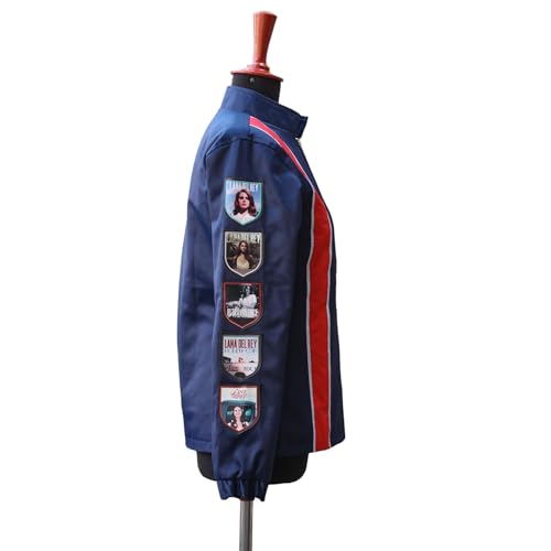 Lana Del-Rey Racing Album Patch Blue Racer Jacket For Women - Cotton4