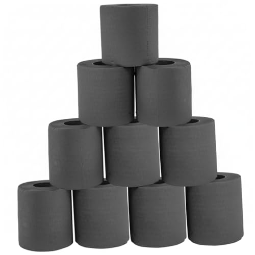 Papel higiénico negro de pulpa de madera virgen, pack de 10 rollos para hogar y comercio 2