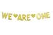 We are One Gold Glitter Garland Bunting Banner, Twins' 1st First Birthday Party Decorations