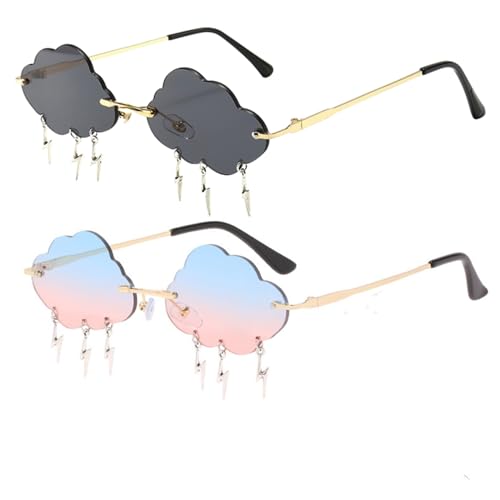 LRXIYODE Partybrille Dreieckig Randlos - Lustige Faschingsbrille Für Kostümpartys