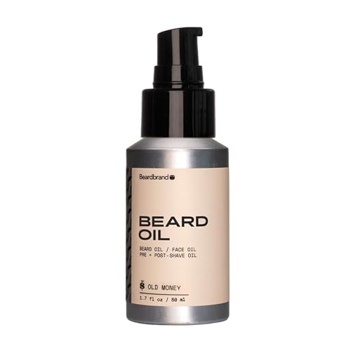 Beardbrand Beard Oil for Men with Jojoba &amp; Vitamin E – Softens Stubble, Conditions Skin &amp; Promotes Beard Growth | Old Money Scent | 1.7 fl oz