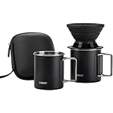 Vandroop キャンプ コーヒーセット アウトドア コーヒードリッパー 小型 折り畳み式 シリカ コーヒーフィルター 旅行用 出張 キャンプ 山登り 収納袋付き (1-2杯用) (2個)