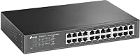 TP-Link TL-SG1024D 24 Port Gigabit Netzwerk Switch (Rackmount, 48Gbit/s Switching-Kapazität, 24*RJ-45 Ports, Metallgehäuse, IGMP-Snooping, unmanaged, Plug-und-Play) schwarz – Ansicht 1