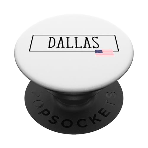Dallas City USA Flag State Travel US America Mujeres Hombres PopSockets PopGrip Adhesivo