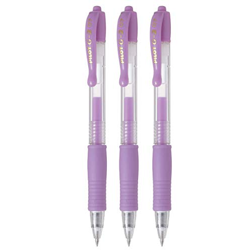 Bolígrafos Pilot G2 Gel Retráctiles Morados x3 miniatura 1