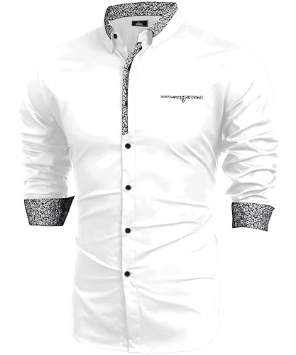 Image of Mens Shirt | Black Cotton Blend Casual | Regular Fit | Full Sleeve | Printed Spread Collar | Solid Plain Style | Summer Office Wear | Stylish Shirt for Men