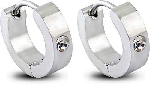hunky dory Crystal Daimond Studded Stainless Steel Earning For Men Women-picture-0
