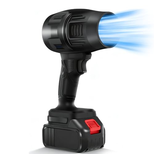 Akku Laubbläser Turbo Gebläse, Mini Laubbläser Mit 21V 1300mah Akkus Und Ladegerät, 800W 35000U/Min Tragbarer Elektrische Staubgebläse Handgebläse Luftbläser Schneefräse zum Laub, Staub, Schnee