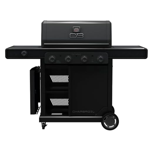Charbroil Pro Series with Amplifire Infrared Technology 4-Burner Propane Gas Grill Cabinet with Side Burner, Black - 463281024