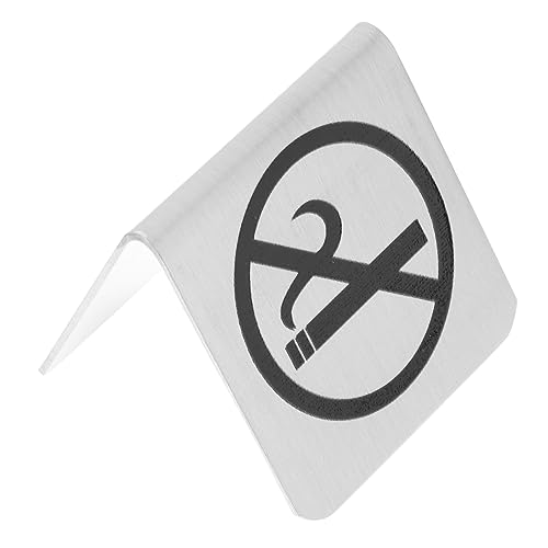 BEBEMOKO No Smoking Tabletop Cards Stainless Steel Sign Board for Parties Restaurants Banquets