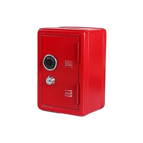 susiodeu Hucha, almacenamiento de dinero, solución segura y compacta, caja fuerte para el hogar, Mini caja fuerte para ahorrar dinero, caja de dinero, rojo