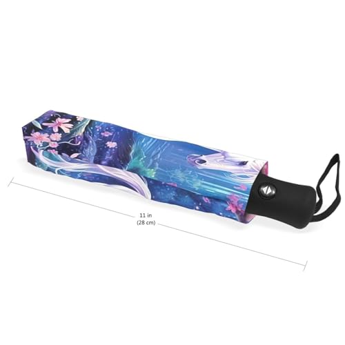 Parapluie licorne fleur de printemps, cadeau idéal compact - 7