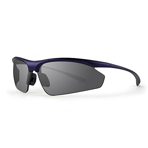 Epoch Eyewear 6 Sport Sunglasses with Purple Polycarbonate Frame and Polarized Super-Hydrophobic Smoke Lens2