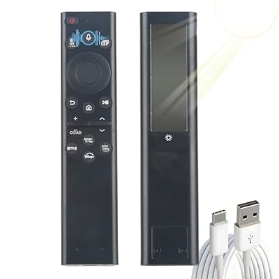 BN59-01385A Solar Voice Remote Replacement for Samsung TVs (2018-2025 Models) Universal Compatible with Smart, Neo OLED, The Frame, Crystal UHD 4K/8K TVs Rechargeable via Solar USB-C, 4 Shortcut Keys