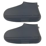 DEARMAMY Cubrezapatos de Silicona Impermeables y Antideslizantes Reutilizables para Lluvia Cubrebotas Resistentes para Hombre y Mujer Talla Color Negro para Camping Pesca y Jardín