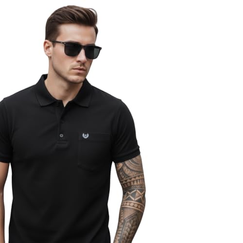 Image of SIDE UP Polo T Shirt for Man with Pocket, Polo T Shirts for Men, Summer Shirt with Collar, Half Sleeve, Cotton Blend, Light Weight, Comfotable Fit (Pack of 1) M to 3XL