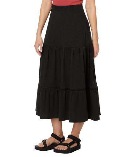 Toad&Co Womens Marigold Tiered Midi Skirt Black, Large