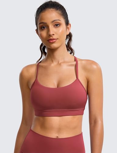 Image of BAYDI Clouduxi Y Back Sports Bra for Women - Padded Racerback Spaghetti Strap Low Impact Workout Yoga Bra, A-C Cups