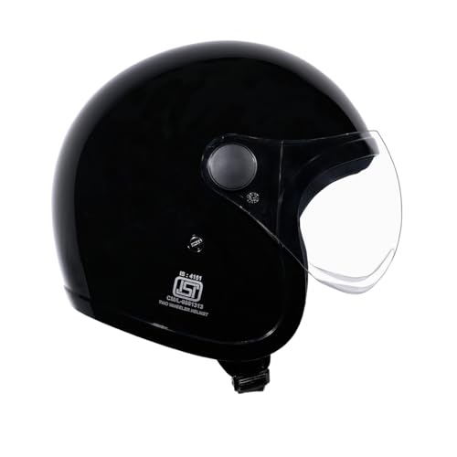 Image of Studds Jet Open Face ISI Certified Helmet with Chopper Visor Black - M