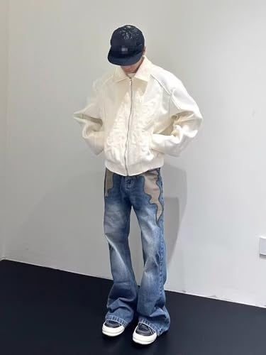 Classic American Retro Autumn Loose Denim Long Pants for Men3